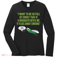 Christian Mosquito Funny Gag Jokes Religious Christian  Women's Long Sleeve Shirt thumb 0