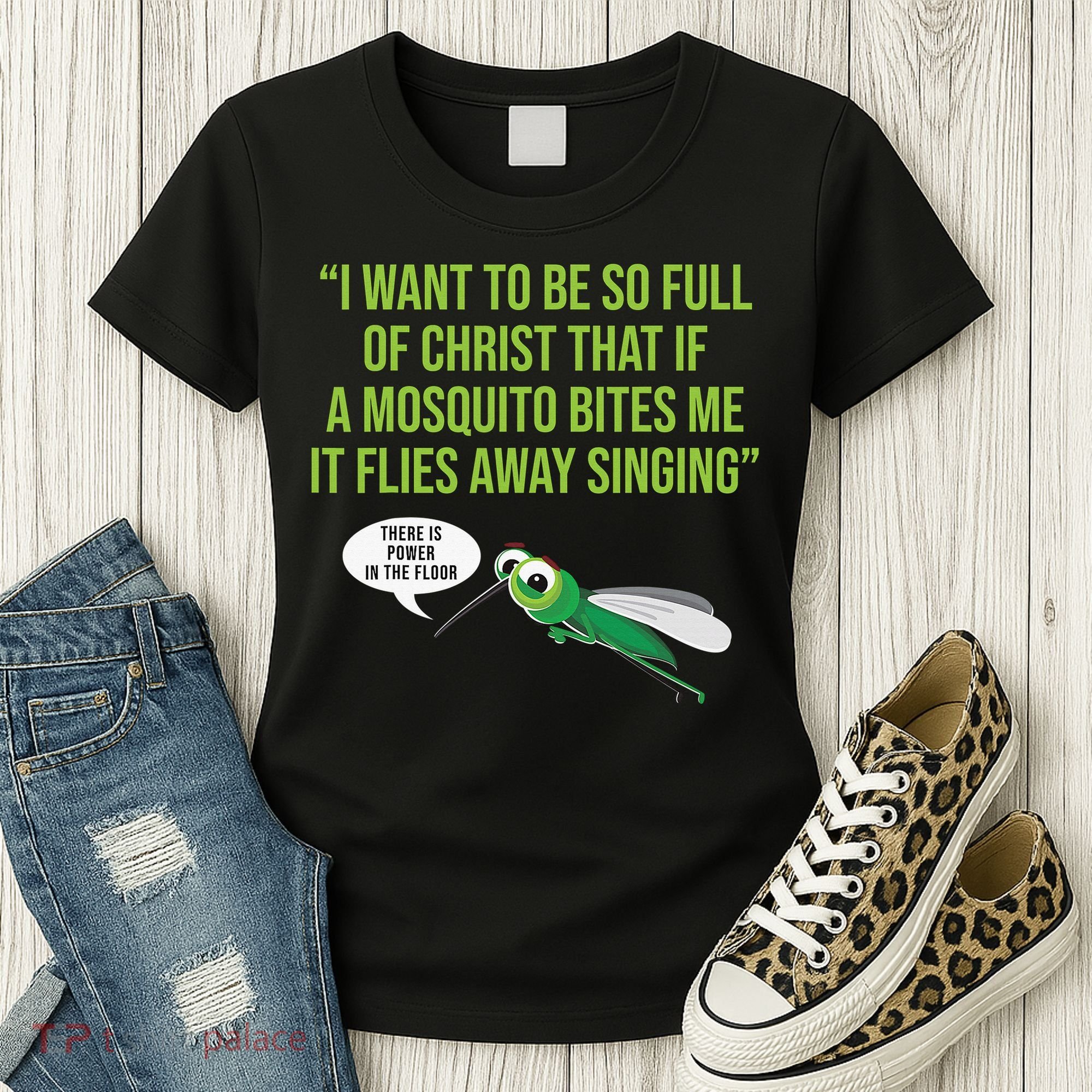 Christian Mosquito Funny Gag Jokes Religious Christian  Women's T-Shirt