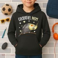 Cockatiel Mom Funny Bird Lover Women Kids Hoodie thumb 2