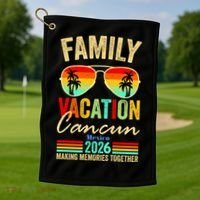 Cancun Mexico Family Vacation 2026 Golf Towel thumb 1