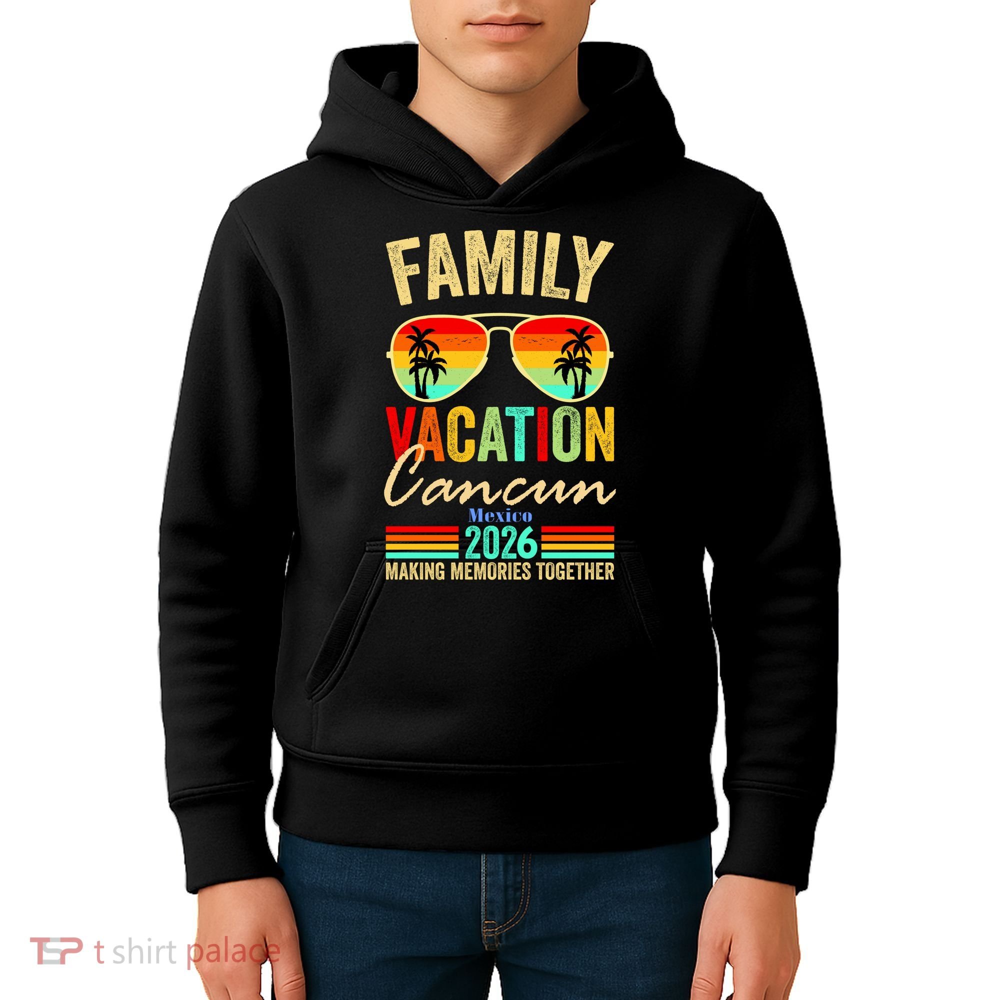 Cancun Mexico Family Vacation 2026 Kids Hoodie