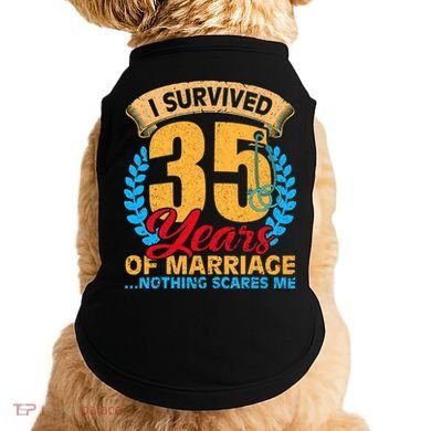 Couples Married for 35 years Funny 35th wedding anniversary Doggie Tank