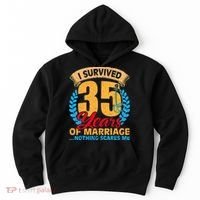 Couples Married for 35 years Funny 35th wedding anniversary Hoodie thumb 0