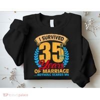 Couples Married for 35 years Funny 35th wedding anniversary Sweatshirt thumb 2