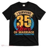 Couples Married for 35 years Funny 35th wedding anniversary T-Shirt thumb 0
