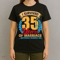 Couples Married for 35 years Funny 35th wedding anniversary T-Shirt thumb 4
