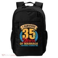 Couples Married for 35 years Funny 35th wedding anniversary Backpack thumb 0