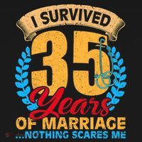 Couples Married for 35 years Funny 35th wedding anniversary Button thumb 1
