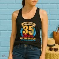 Couples Married for 35 years Funny 35th wedding anniversary Women's Tank Top thumb 2