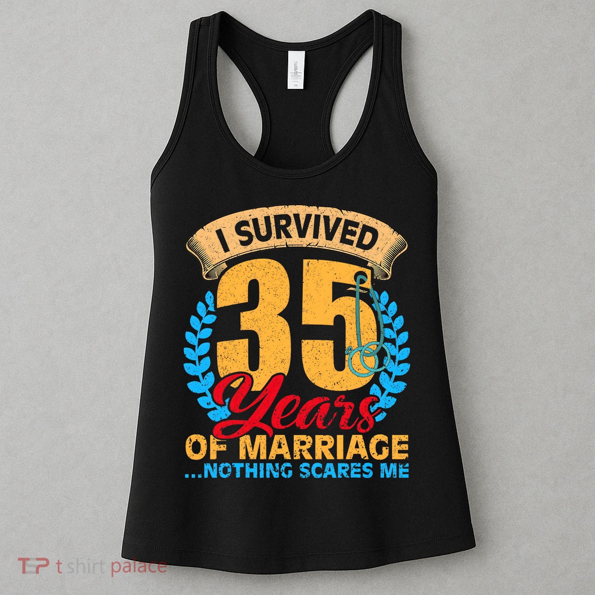 Couples Married for 35 years Funny 35th wedding anniversary Women's Tank Top
