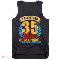 Couples Married for 35 years Funny 35th wedding anniversary Tank Top thumb 0