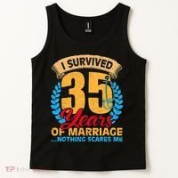 Couples Married for 35 years Funny 35th wedding anniversary Tank Top thumb 2