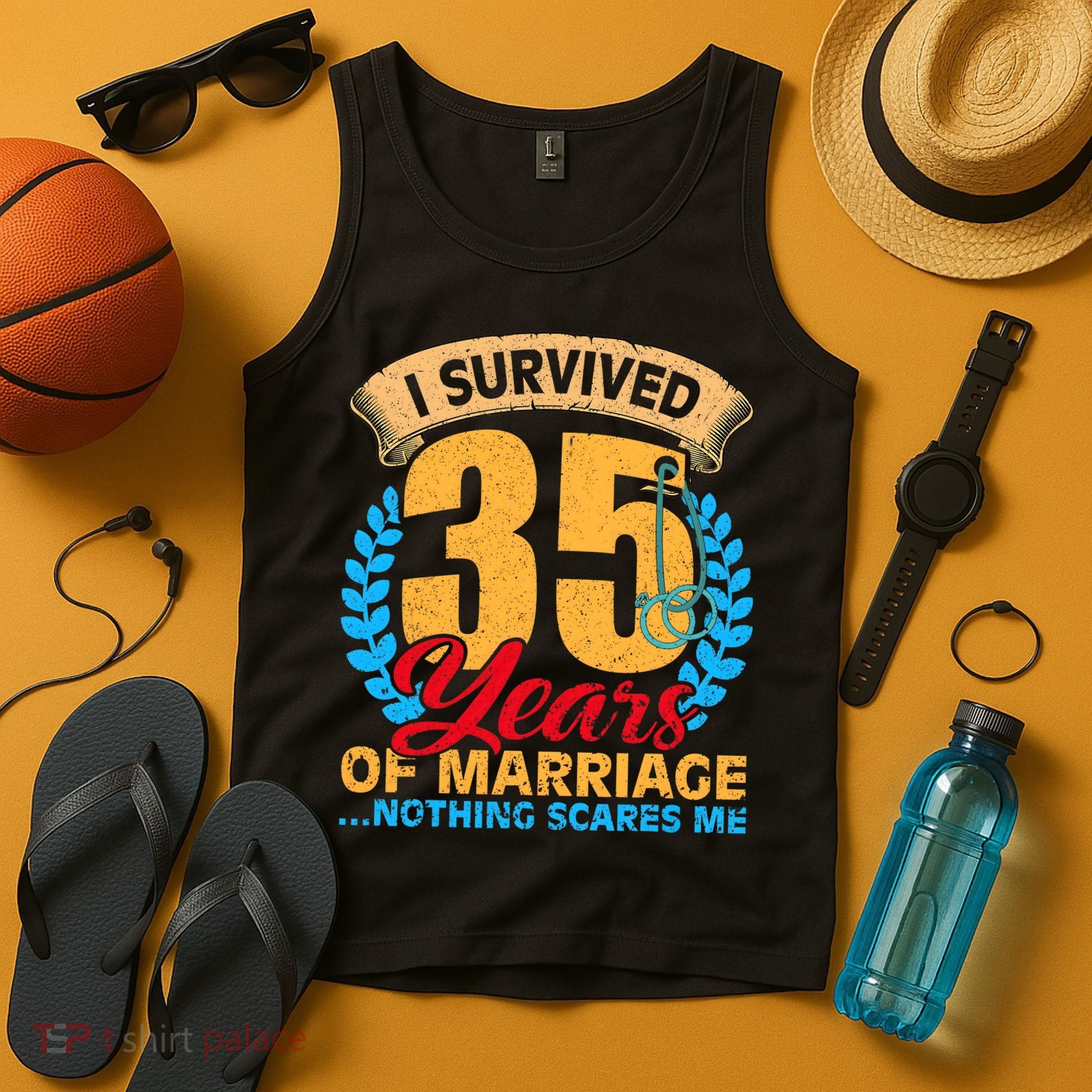 Couples Married for 35 years Funny 35th wedding anniversary Tank Top
