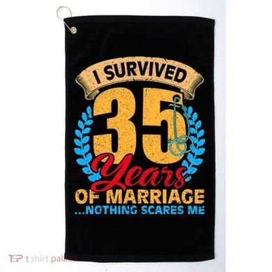 Couples Married for 35 years Funny 35th wedding anniversary Golf Towel