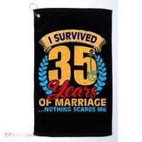Couples Married for 35 years Funny 35th wedding anniversary Golf Towel thumb 0