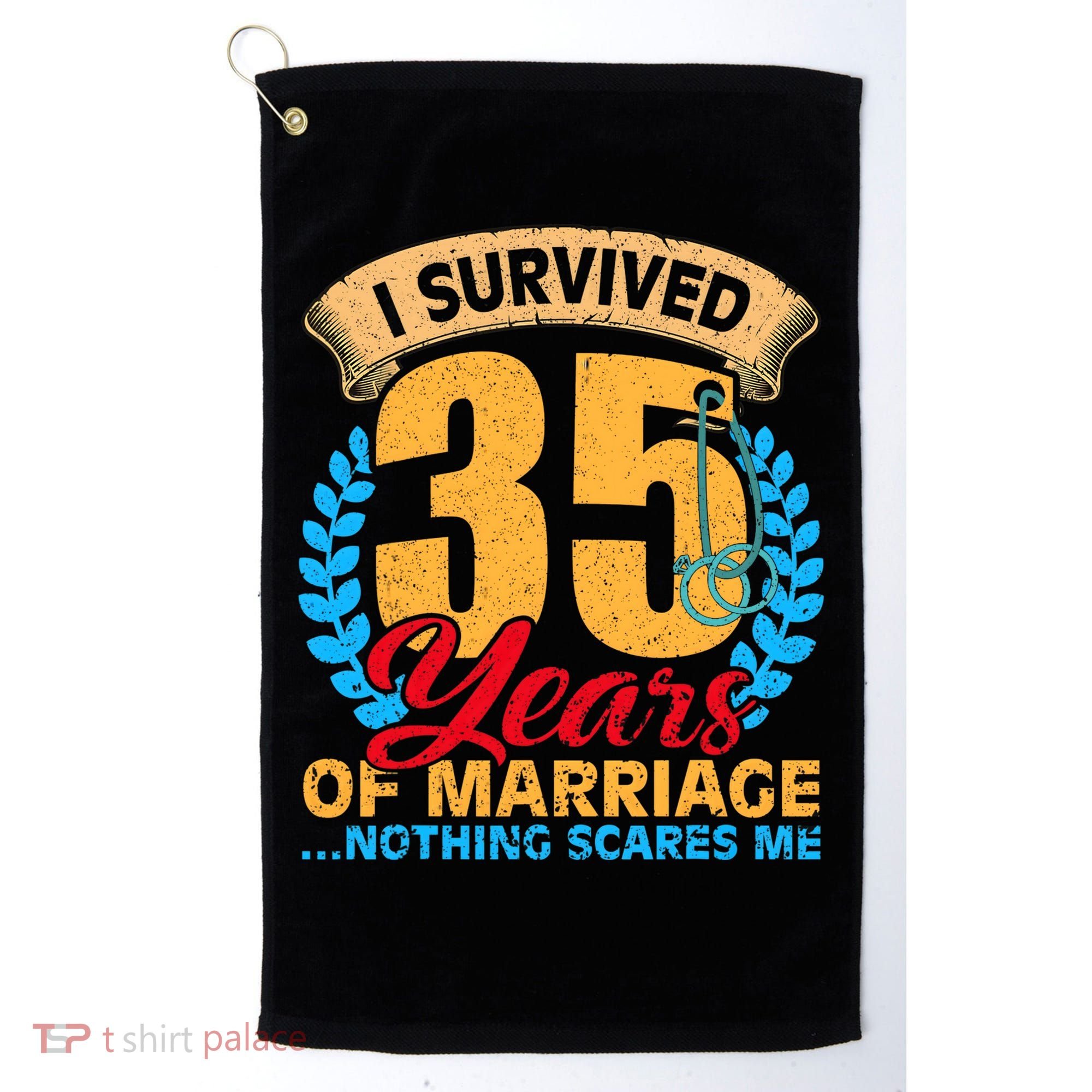 Couples Married for 35 years Funny 35th wedding anniversary Golf Towel