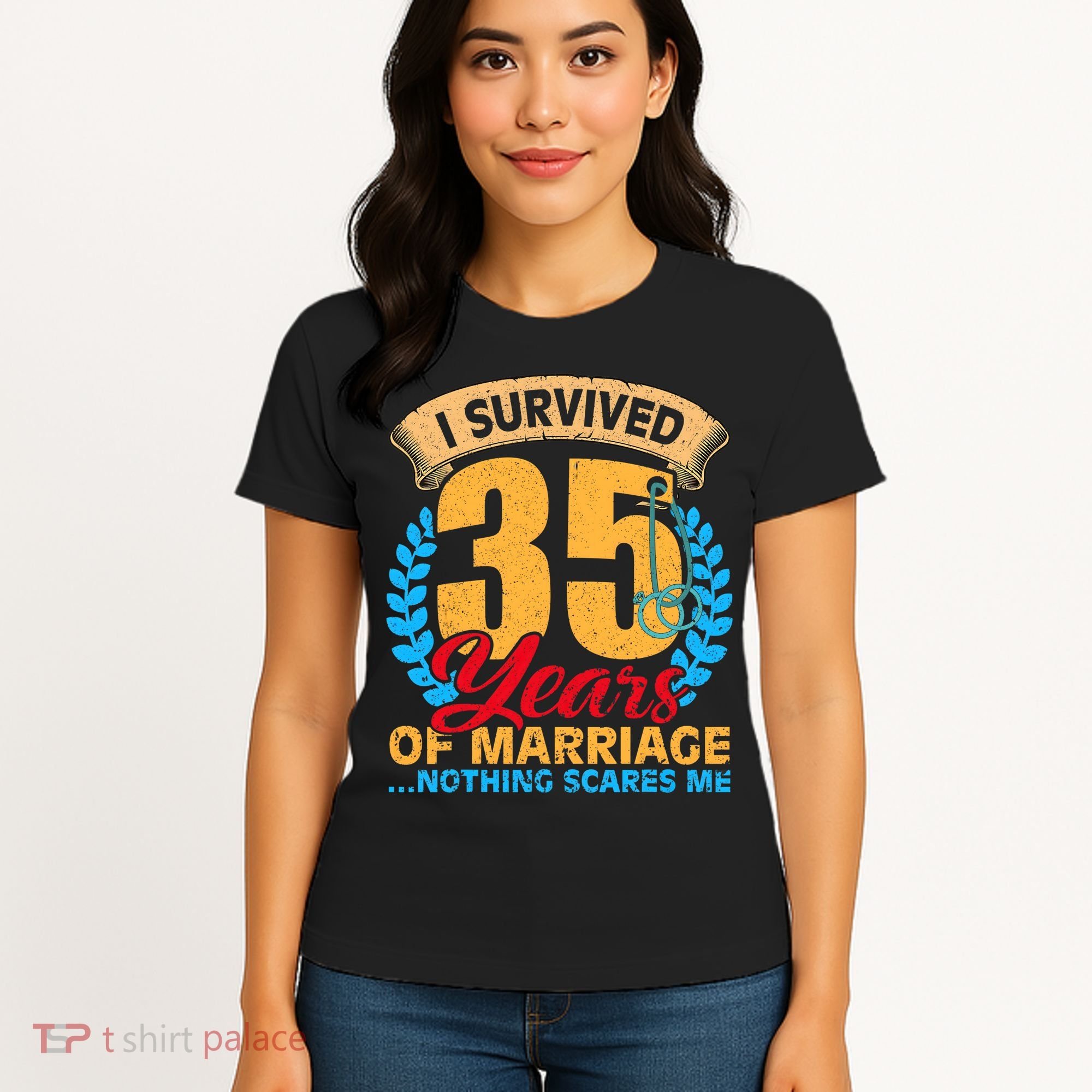Couples Married for 35 years Funny 35th wedding anniversary Women's T-Shirt