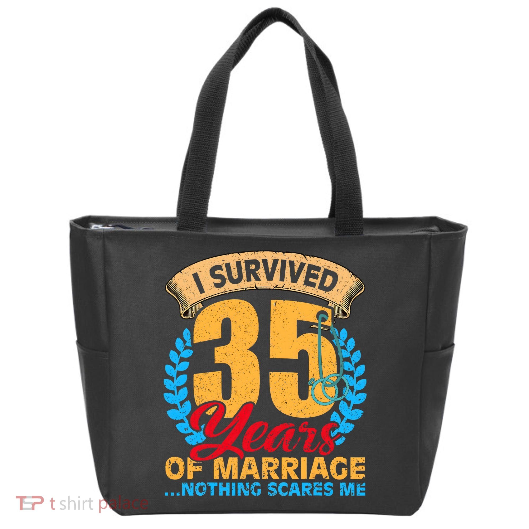 Couples Married for 35 years Funny 35th wedding anniversary Tote Bag