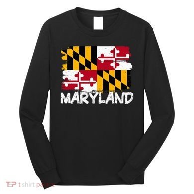 Cool Maryland Flag Long Sleeve Shirt