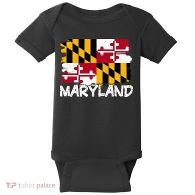 Cool Maryland Flag Baby Bodysuit