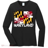 Cool Maryland Flag Women's Long Sleeve Shirt thumb 0