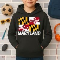 Cool Maryland Flag Kids Hoodie thumb 2