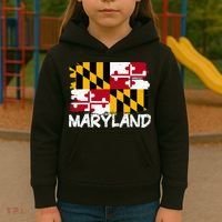 Cool Maryland Flag Kids Hoodie thumb 3