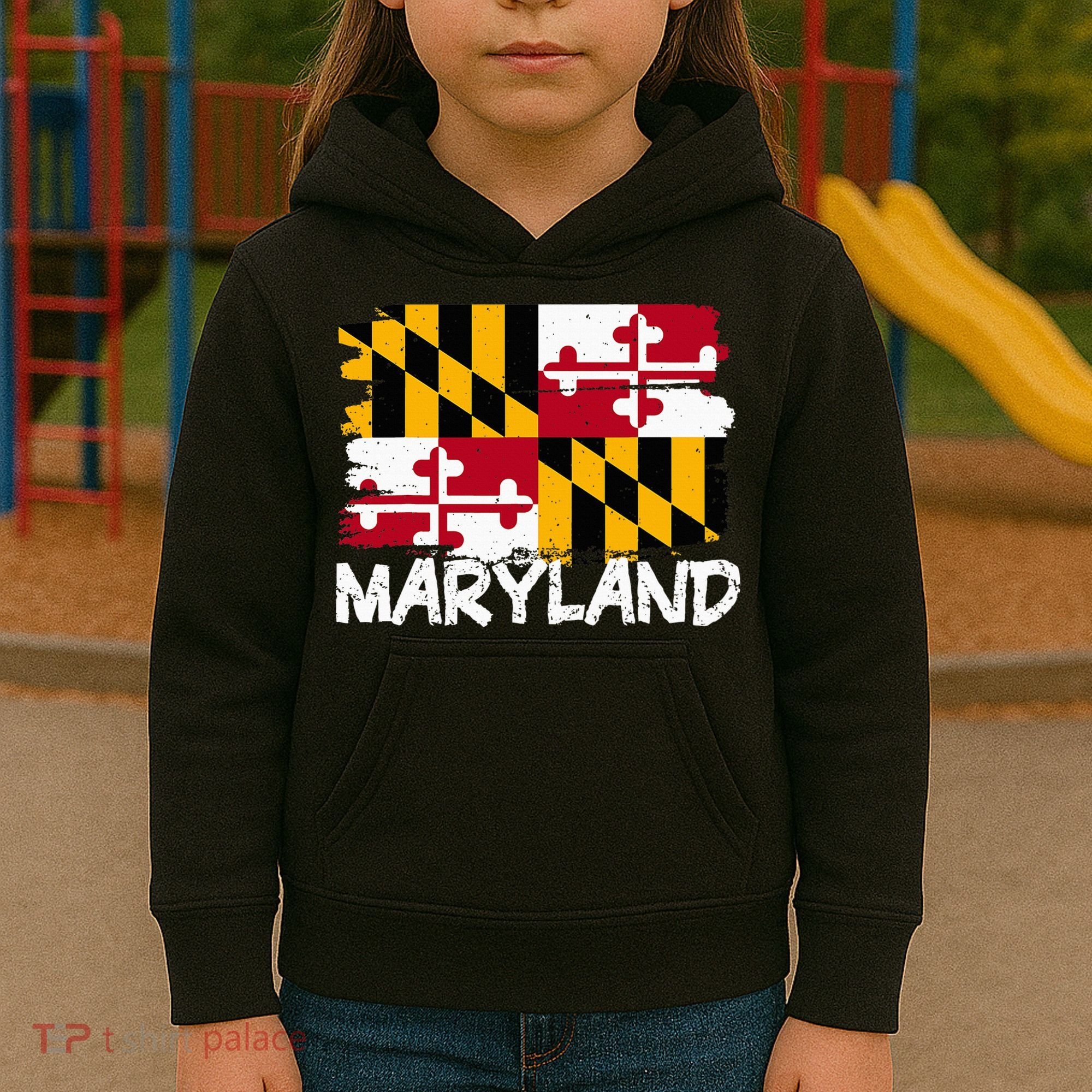 Cool Maryland Flag Kids Hoodie
