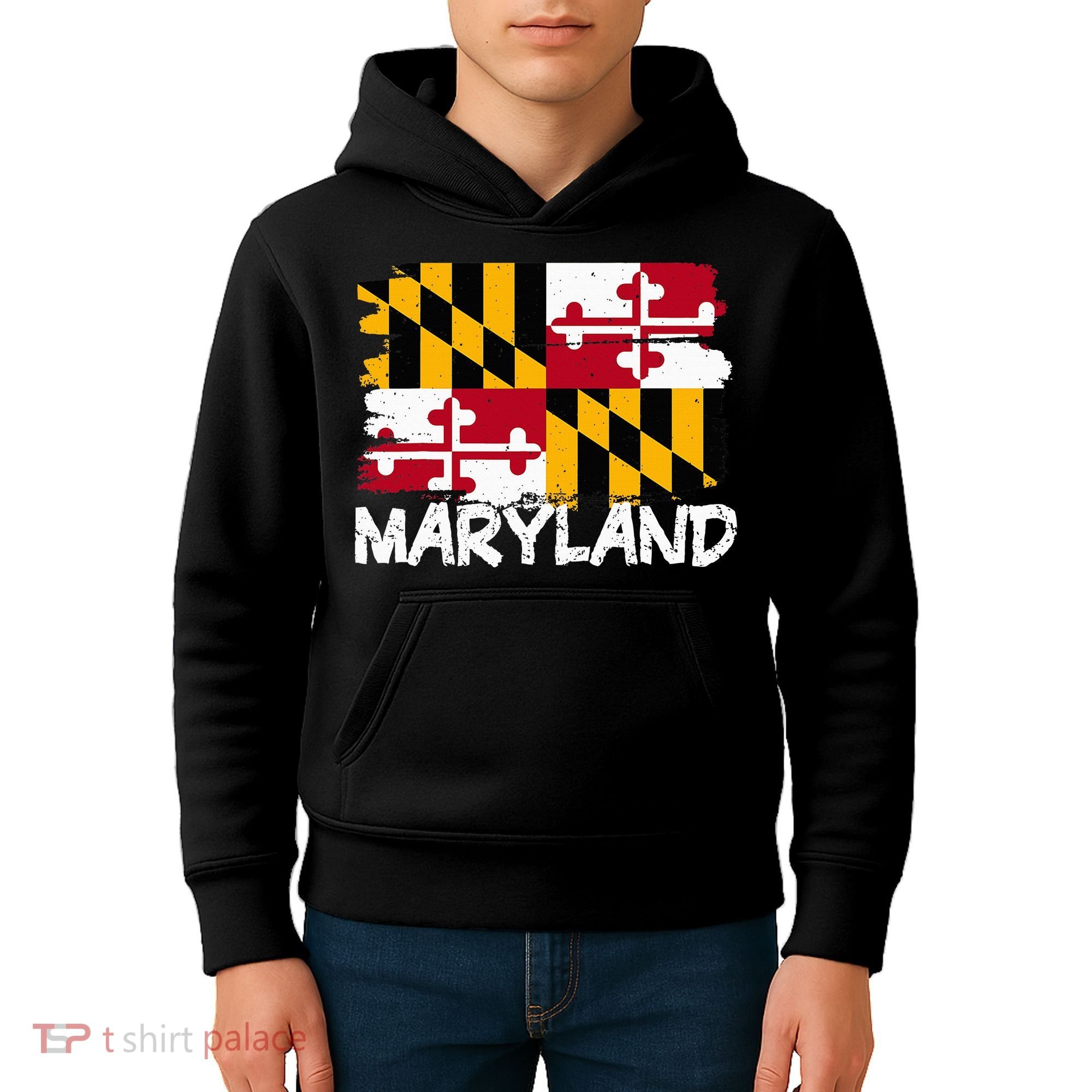 Cool Maryland Flag Kids Hoodie