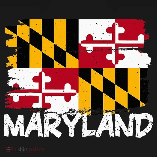 Cool Maryland Flag Kids Long Sleeve Shirt