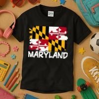 Cool Maryland Flag Kids T-Shirt thumb 3