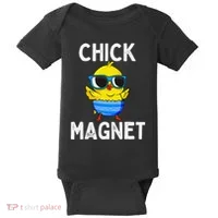 Chick Magnet Funny Easter Cute Baby Chicken Lover Baby Bodysuit thumb 0