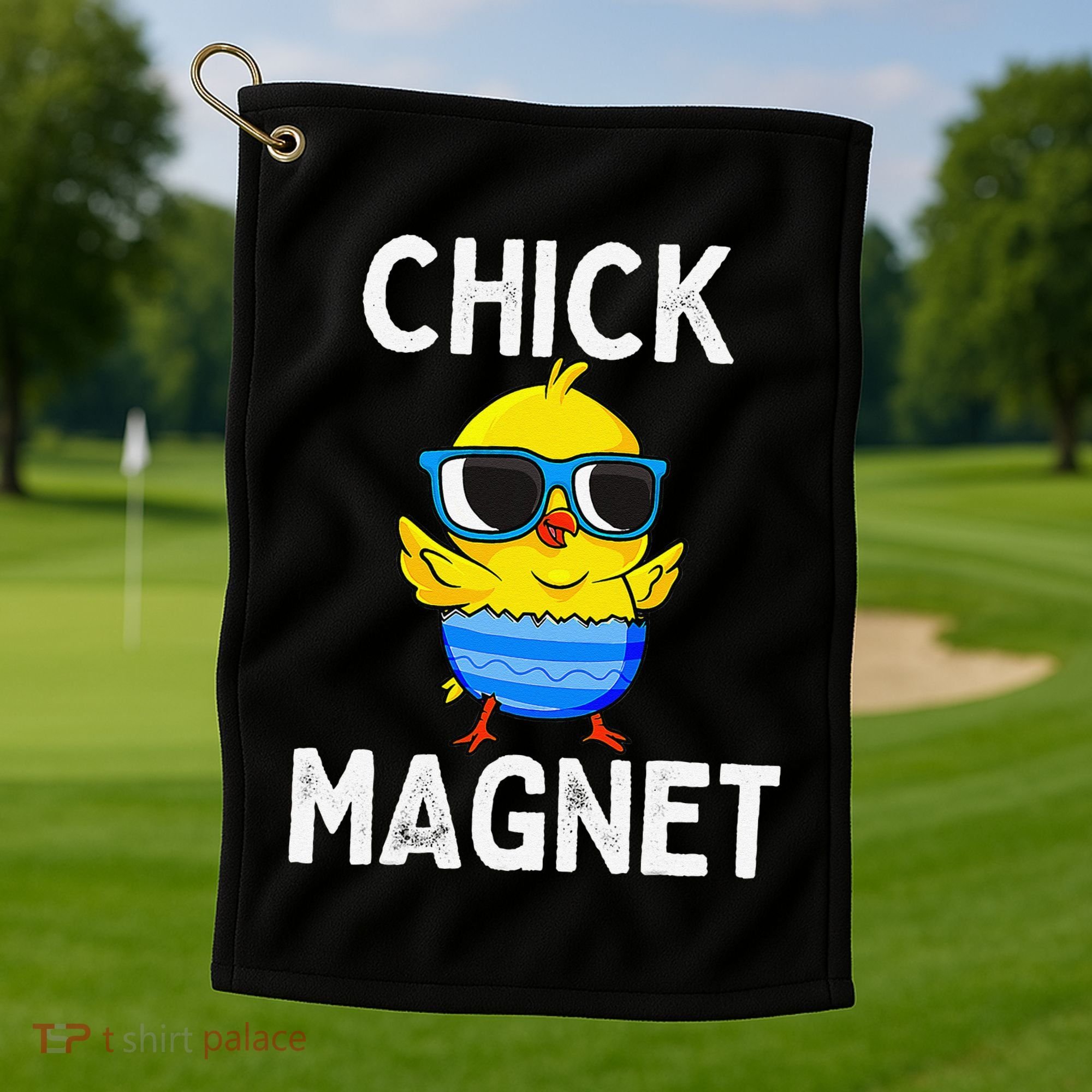Chick Magnet Funny Easter Cute Baby Chicken Lover Golf Towel