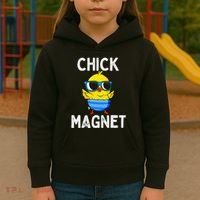 Chick Magnet Funny Easter Cute Baby Chicken Lover Kids Hoodie thumb 3