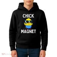 Chick Magnet Funny Easter Cute Baby Chicken Lover Kids Hoodie thumb 4