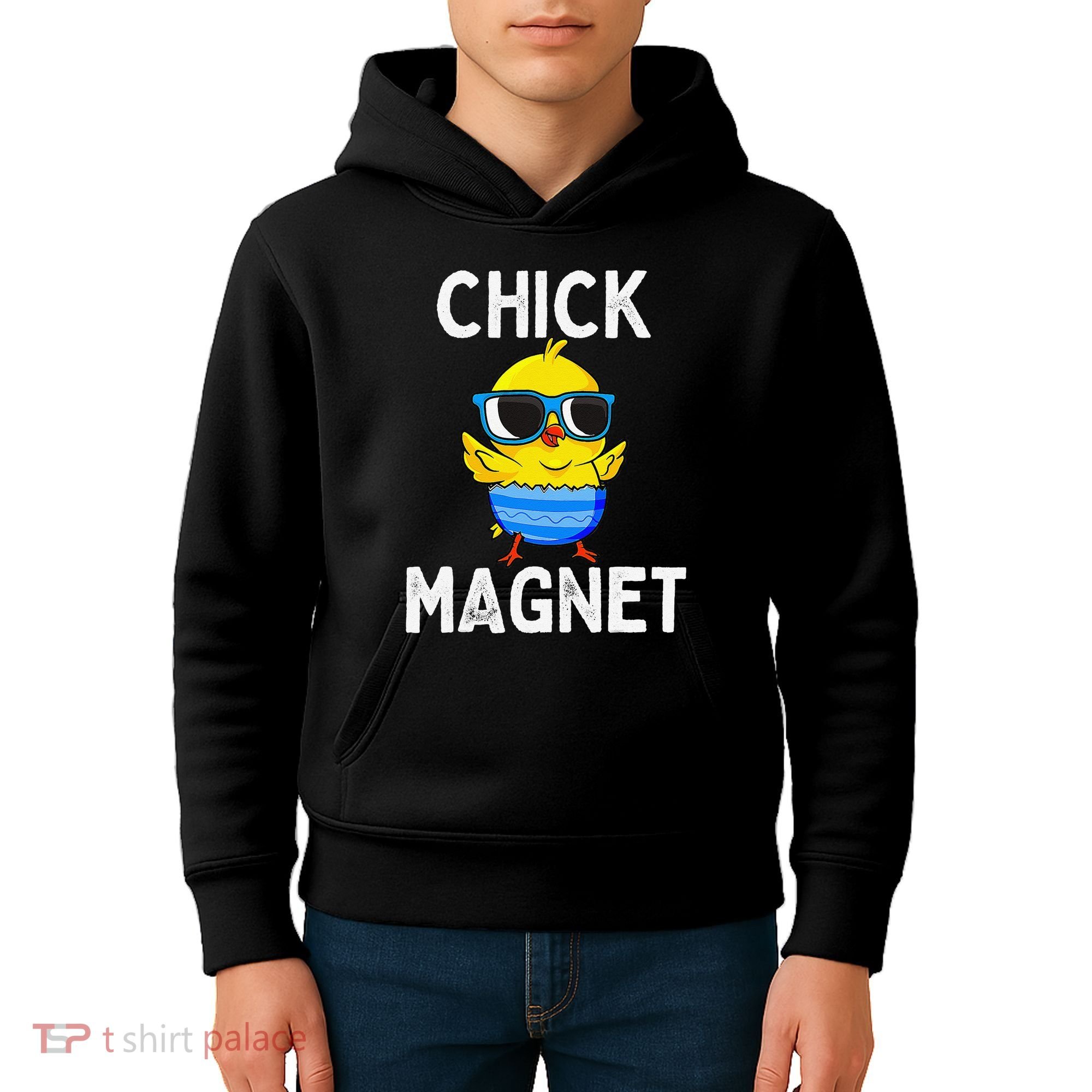 Chick Magnet Funny Easter Cute Baby Chicken Lover Kids Hoodie