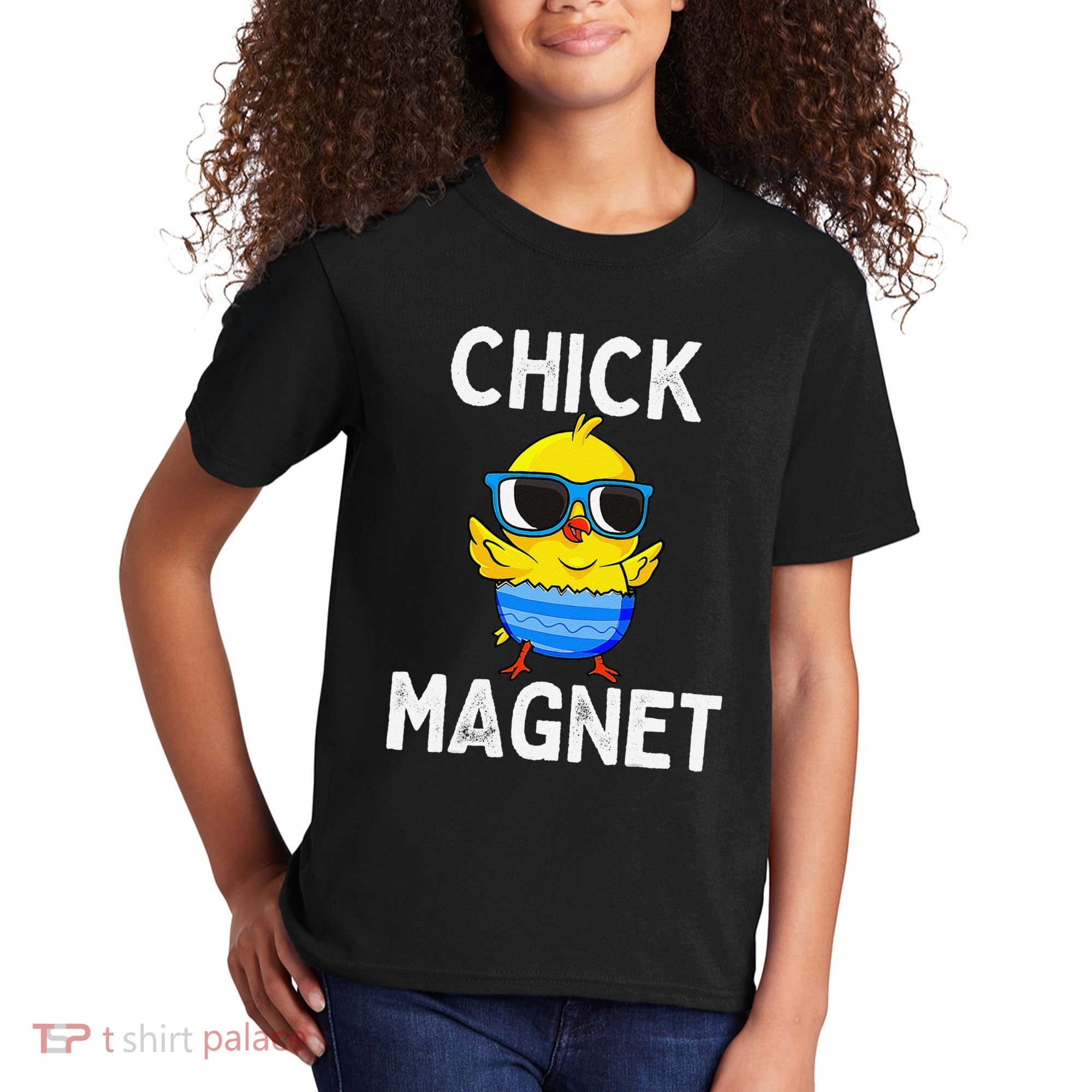 Chick Magnet Funny Easter Cute Baby Chicken Lover Kids T-Shirt