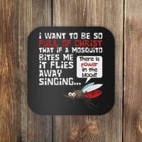 Christian Mosquito Funny Gag Jokes Religious Christian Coaster thumb 0