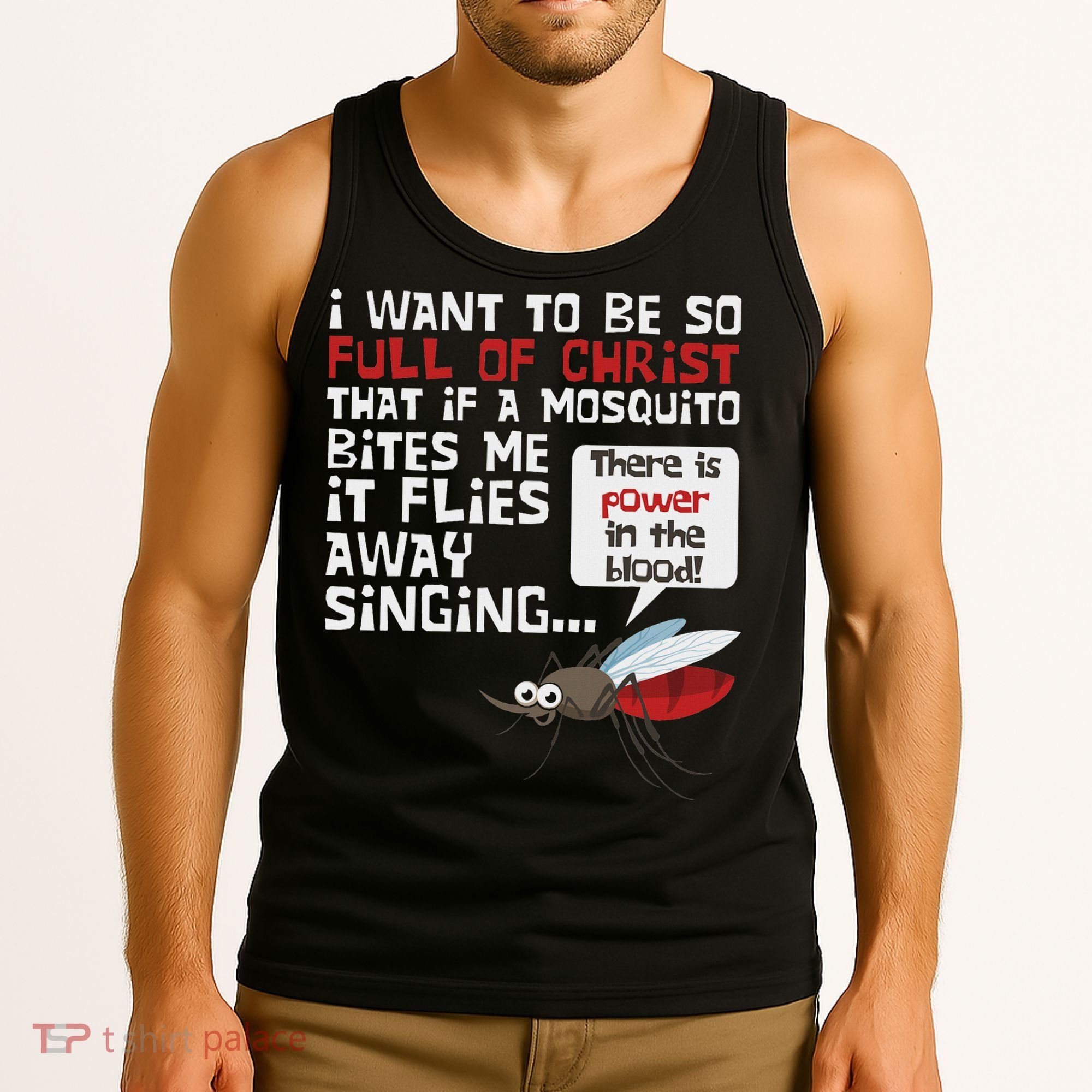 Christian Mosquito Funny Gag Jokes Religious Christian Tank Top