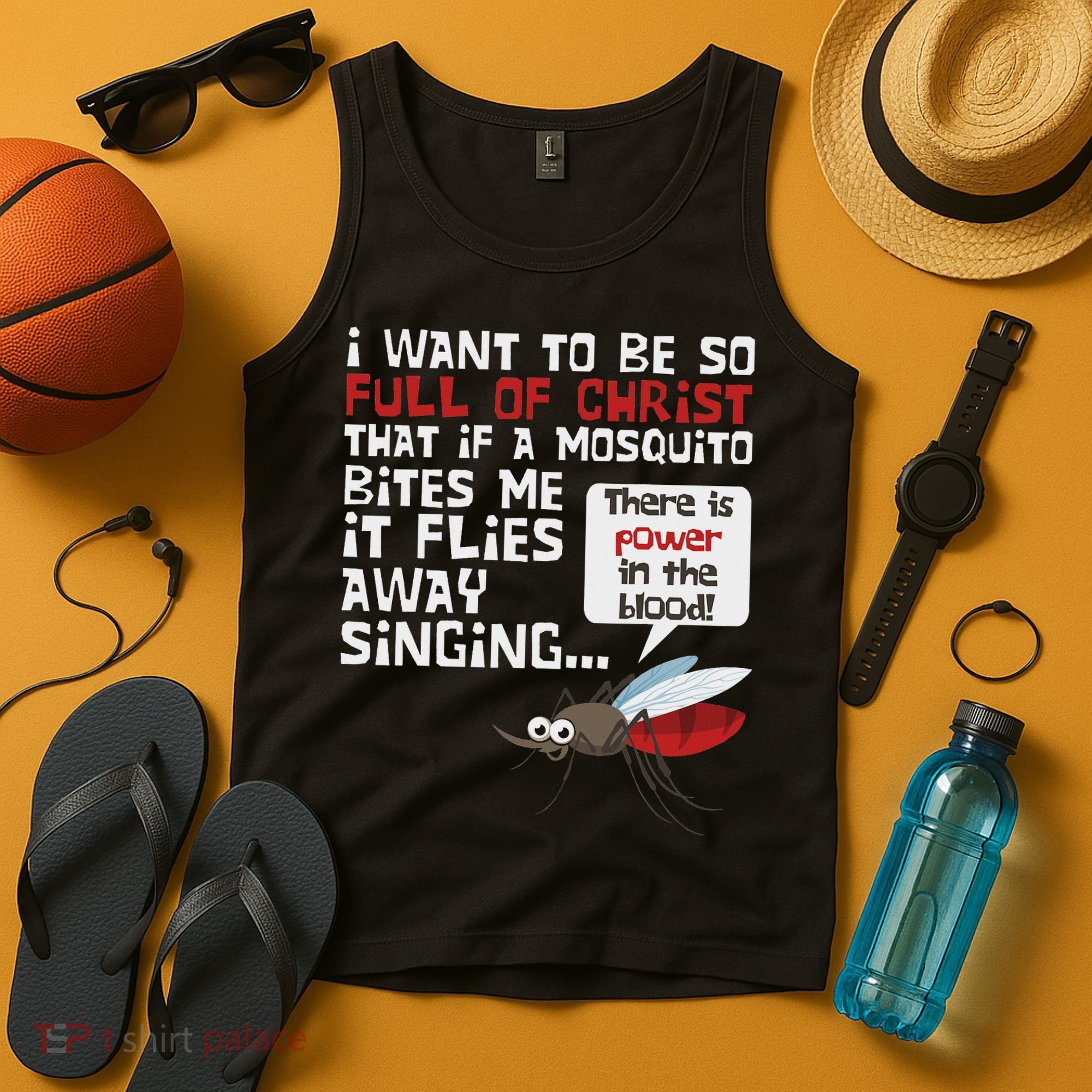 Christian Mosquito Funny Gag Jokes Religious Christian Tank Top
