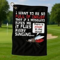 Christian Mosquito Funny Gag Jokes Religious Christian Golf Towel thumb 1