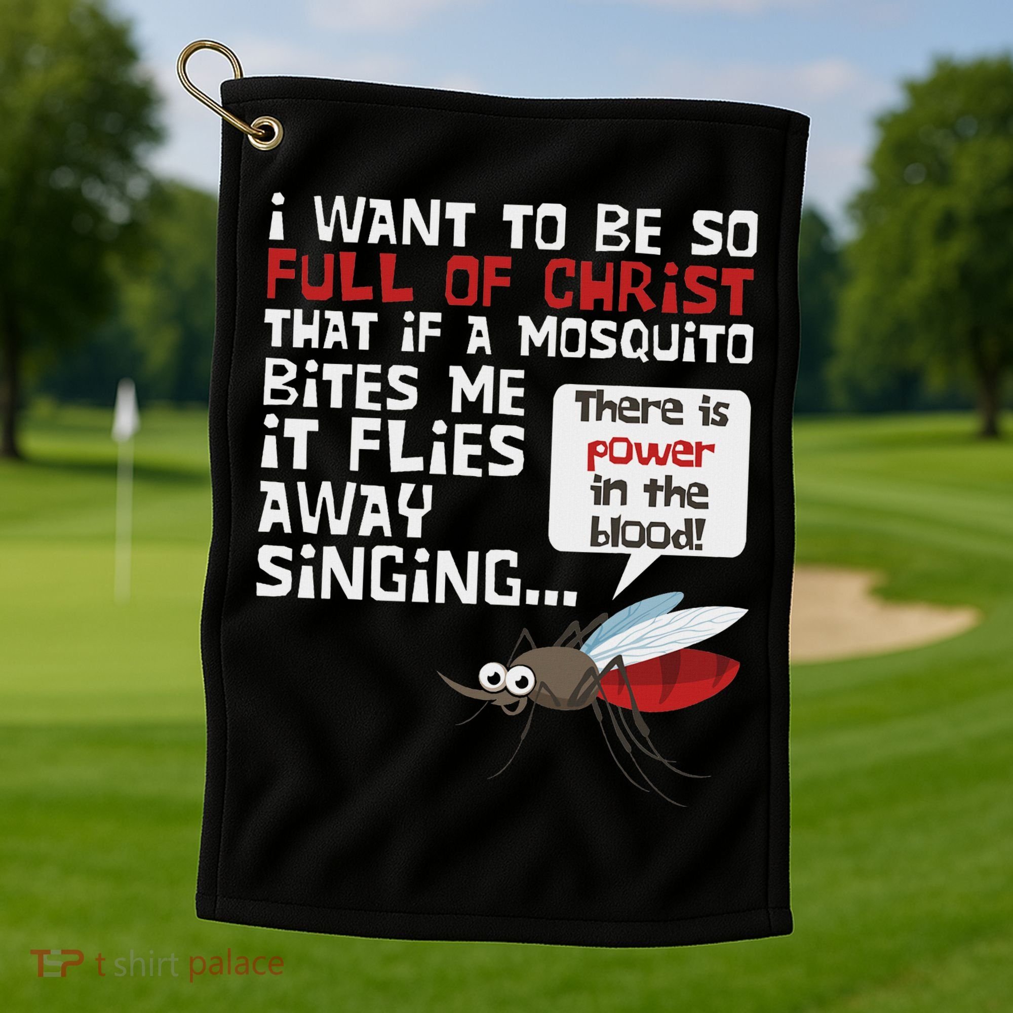Christian Mosquito Funny Gag Jokes Religious Christian Golf Towel