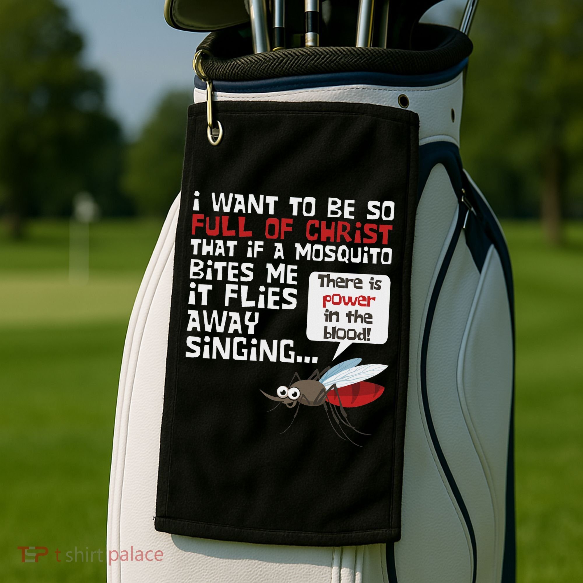 Christian Mosquito Funny Gag Jokes Religious Christian Golf Towel