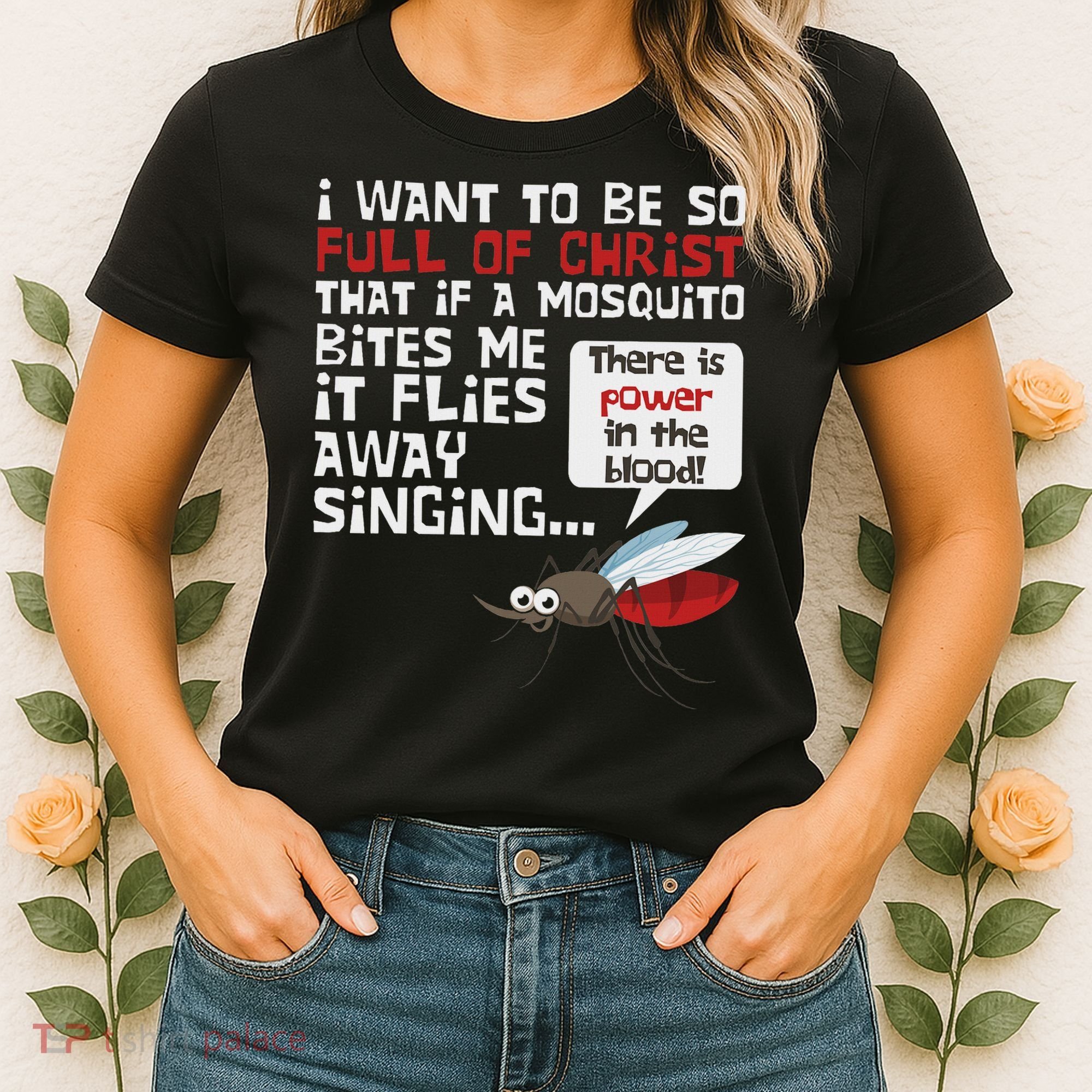 Christian Mosquito Funny Gag Jokes Religious Christian Women's T-Shirt