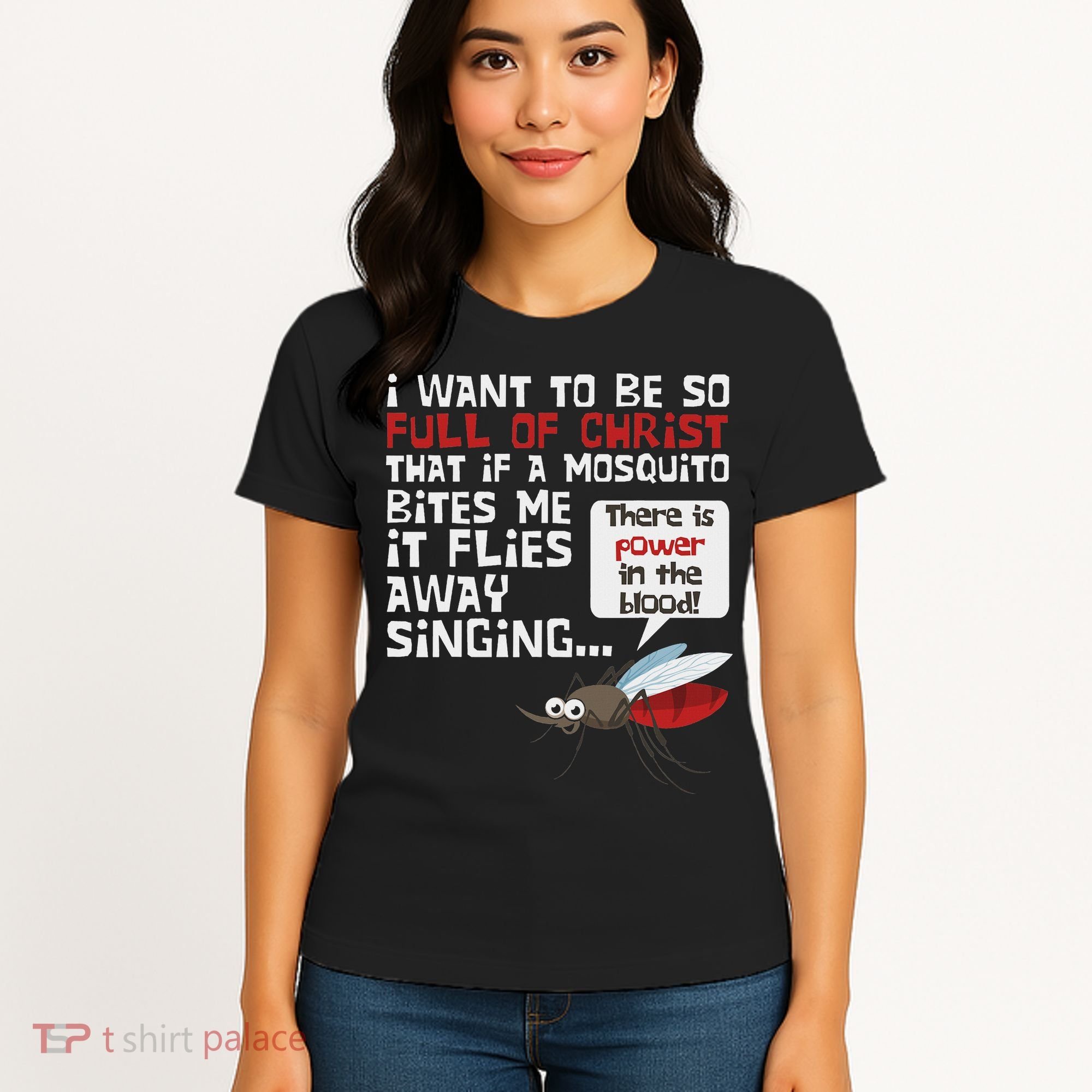 Christian Mosquito Funny Gag Jokes Religious Christian Women's T-Shirt