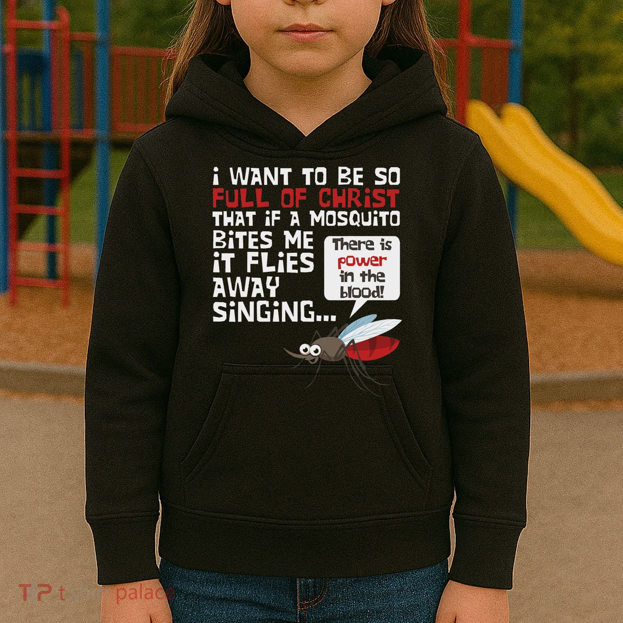 Christian Mosquito Funny Gag Jokes Religious Christian Kids Hoodie