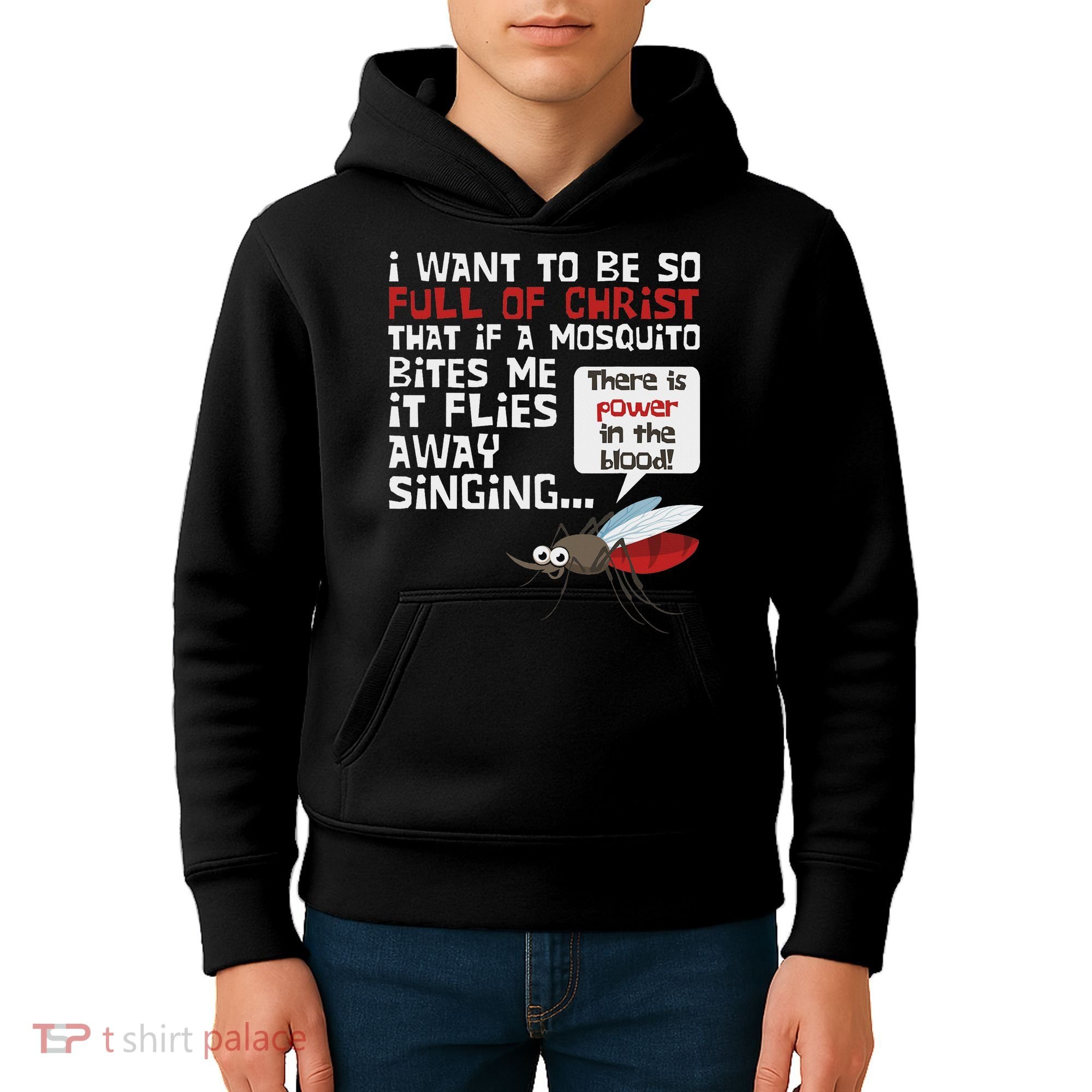 Christian Mosquito Funny Gag Jokes Religious Christian Kids Hoodie