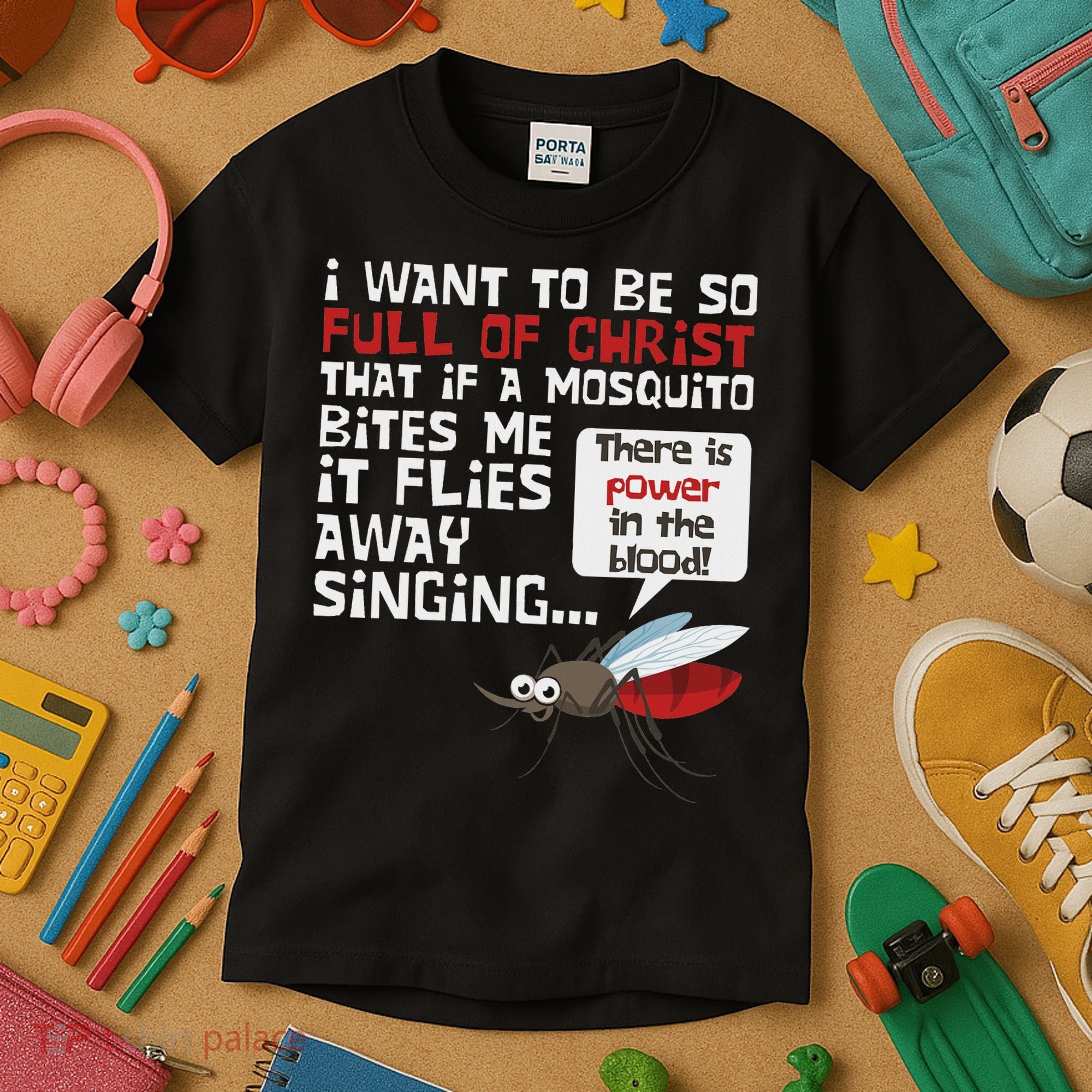 Christian Mosquito Funny Gag Jokes Religious Christian Kids T-Shirt