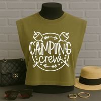 Camping Matching For Family Camper Group Camping Crew Garment-Dyed Women's Muscle Tee thumb 3