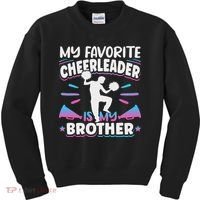 Cheerleading My Favorite Cheerleader Is My Brother Kids Sweatshirt thumb 0